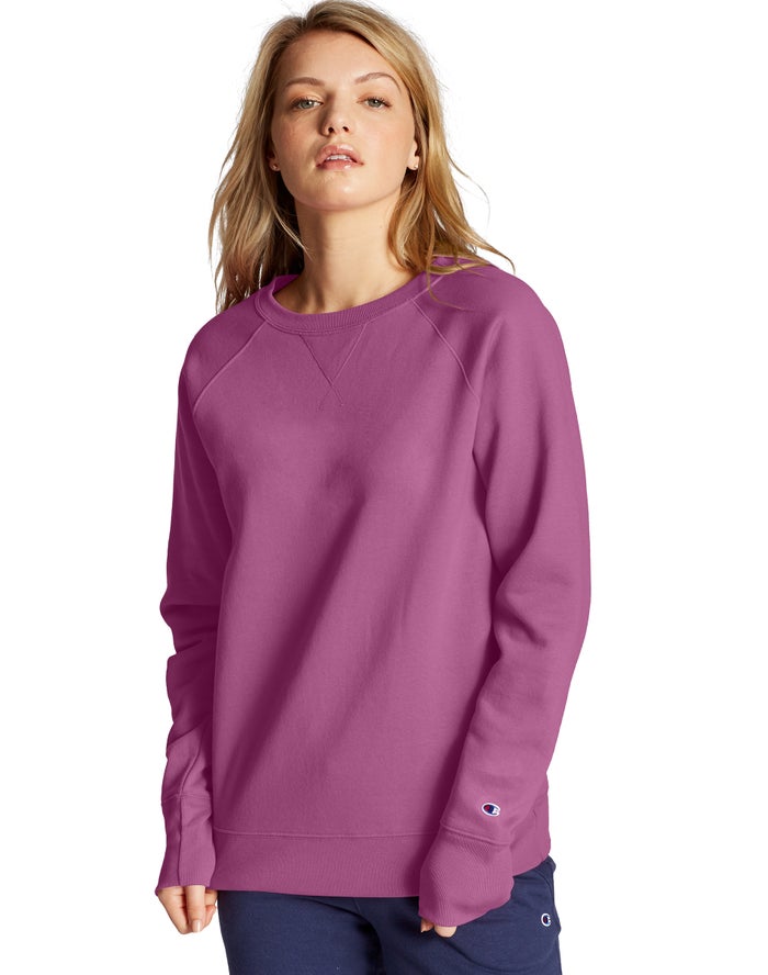 Champion Powerblend Fleece Classic Crew Sweatshirt Dames - Roze - Belgie 0538UINQO